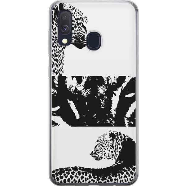Samsung Galaxy A40 Gennemsigtig cover Leopard Faces