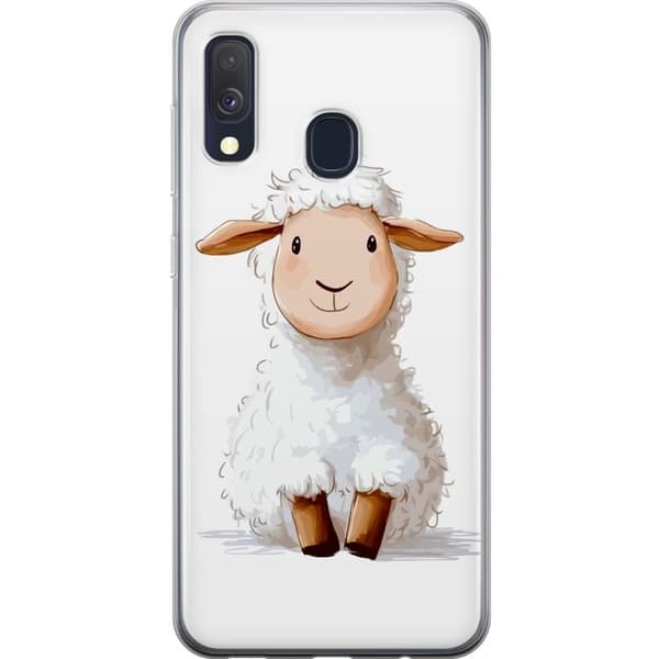 Samsung Galaxy A40 Genomskinligt Skal Sött Lamm – tecknad stil för barn & babyprodukter