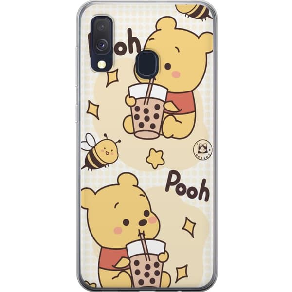 Samsung Galaxy A40 Genomskinligt Skal Nalle Pooh Style – klassiskt björnmotiv i ny tolkning