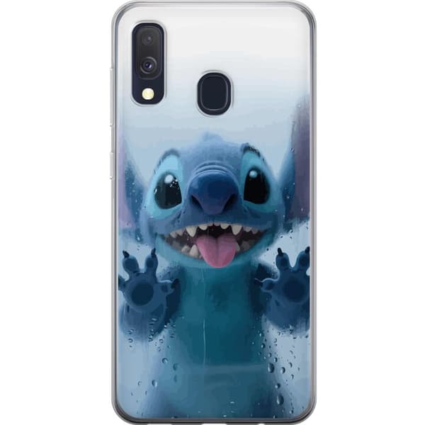 Samsung Galaxy A40 Genomskinligt Skal Stitch Window View – Stitch vid ett fönster i söt stil