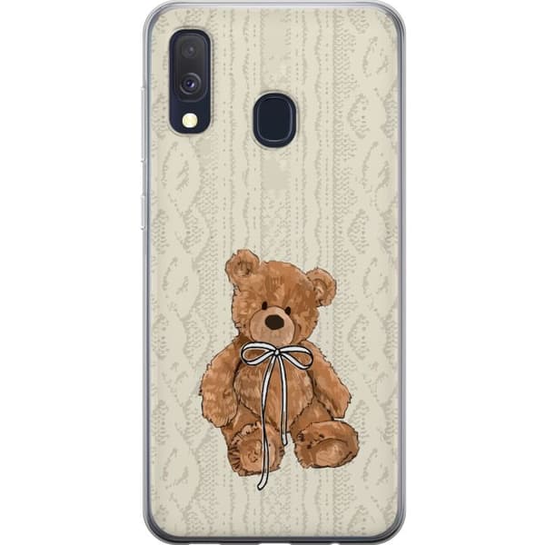 Samsung Galaxy A40 Genomskinligt Skal Liten Nalle – klassisk nalle i enkel design