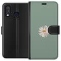 Pikkukuva 1 / 3: Samsung Galaxy A40 Lompakkokotelo Vihreä Minimalikukka - tyylikäs kukka vihreällä taustalla