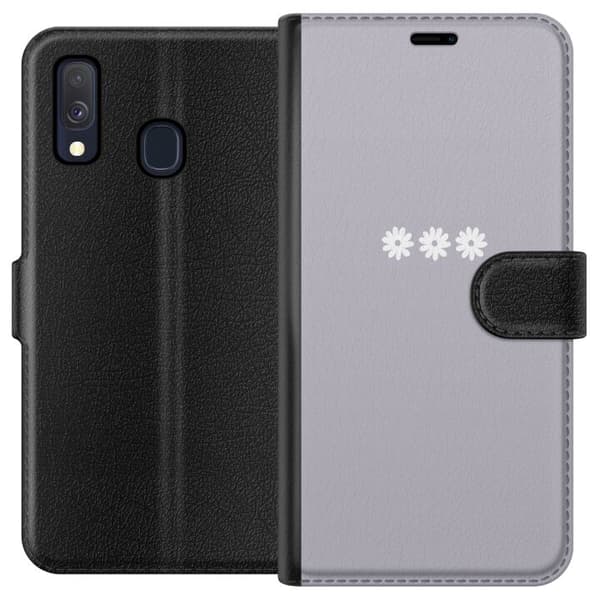 Samsung Galaxy A40 Lompakkokotelo Lila Blomminimalismi - tyylikäs kukkakuva lila taustalla