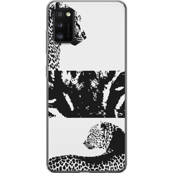 Samsung Galaxy A41 Genomskinligt Skal Leopard Faces – trendigt mönster med leopardansikten