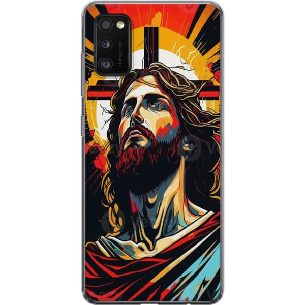 Samsung Galaxy A41 Genomskinligt Skal Jesus & Kort – religiöst motiv med djup symbolik