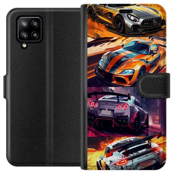 Samsung Galaxy A42 5G Tegnebogsetui Rallyfeber - fartfyldt motiv med rallybiler
