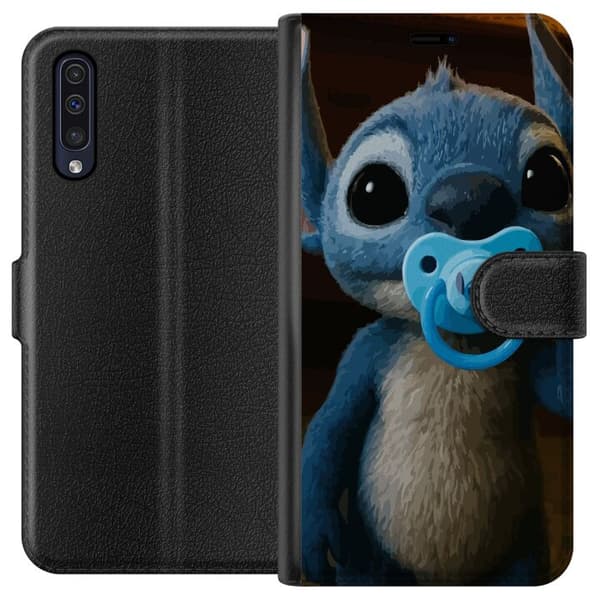 Samsung Galaxy A50 Lompakkokotelo Stitch & Napp - vauvateema söpöllä hahmolla