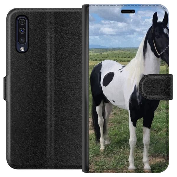 Samsung Galaxy A50 Lommeboketui Heste Magi - stilisert hest i en rolig fargepalett