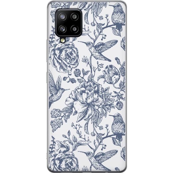 Samsung Galaxy A42 5G Läpinäkyvä kuori Kukat & Linnut - Romanttinen Vintage-tyylinen Kuviointi