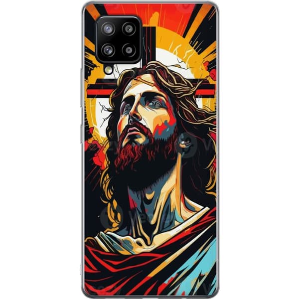 Samsung Galaxy A42 5G Gennemsigtig cover Jesus & Kort - religiøst motiv med dyb symbolik