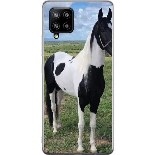 Samsung Galaxy A42 5G Gennemsigtig cover Hestemagi - stiliseret hest i en rolig farveskala