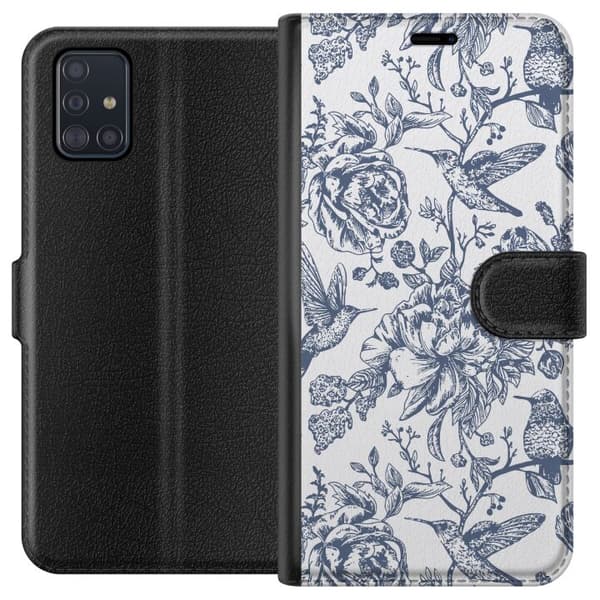 Samsung Galaxy A51 Tegnebogsetui Blomster & Fugle - Romantisk Vintage-stil Mønster