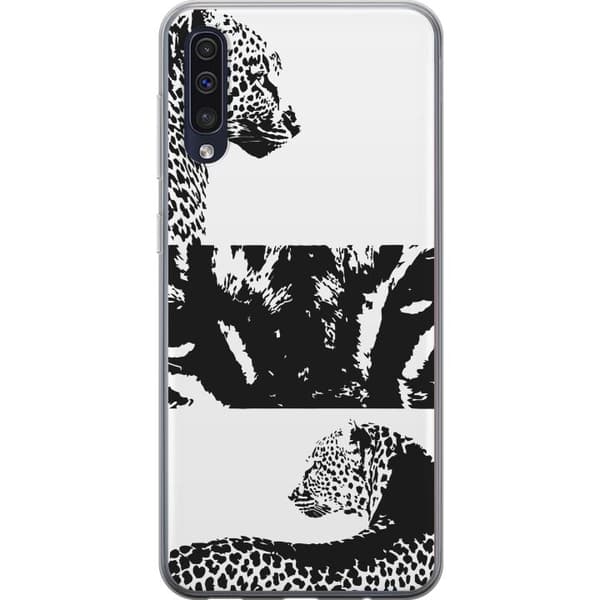 Samsung Galaxy A50 Läpinäkyvä kuori Leopard Faces