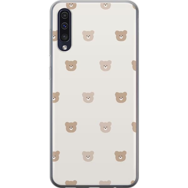 Samsung Galaxy A50 Gjennomsiktig deksel Teddybakgrunn - søte teddybjørner mot en myk bakgrunn