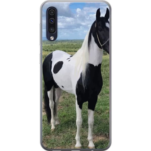 Samsung Galaxy A50 Läpinäkyvä kuori Hevosen Taika - tyylikäs hevonen rauhallisessa väriskaalassa