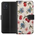 Miniatyrbilde 1 av 3: Samsung Galaxy A51 Lommeboketui Bær & Blomster - mønster med blå blomster og skogsbær