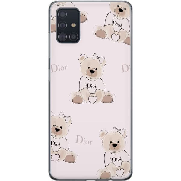Samsung Galaxy A51 Gennemsigtig cover Teddy Dior Vibes - luksuriøs bamse i modetil
