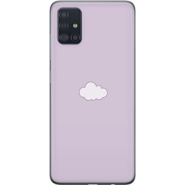 Samsung Galaxy A51 Gennemsigtig cover Lilla Sky - minimalistisk sky på lilla baggrund
