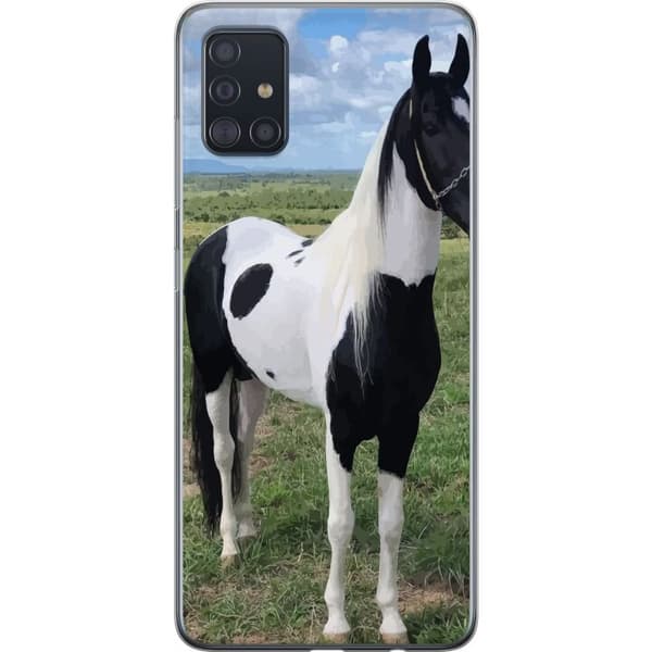 Samsung Galaxy A51 Gjennomsiktig deksel Heste Magi - stilisert hest i en rolig fargepalett