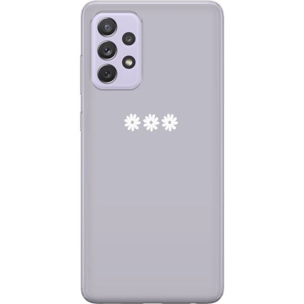 Samsung Galaxy A52s 5G Gennemsigtig cover Lilla Blomminimalisme - stilfuldt blomstermotiv på lilla baggrund