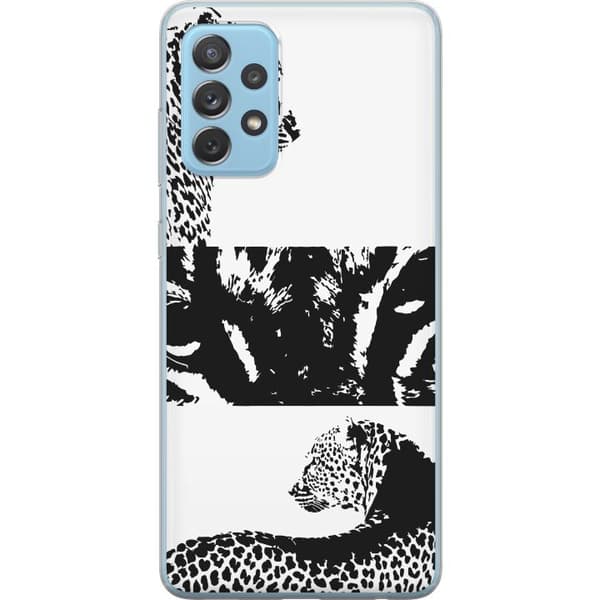Samsung Galaxy A52 5G Gennemsigtig cover Leopard Faces