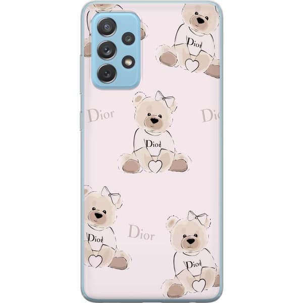 Samsung Galaxy A52 5G Gennemsigtig cover Teddy Dior Vibes - luksuriøs bamse i modetil