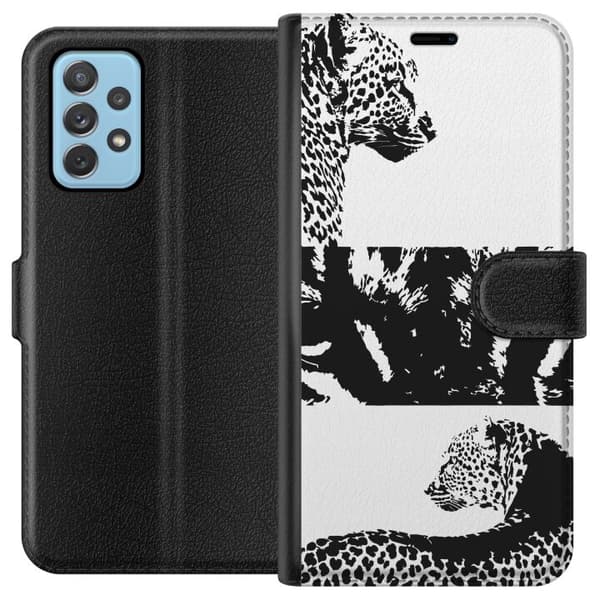 Samsung Galaxy A52 5G Tegnebogsetui Leopard Faces
