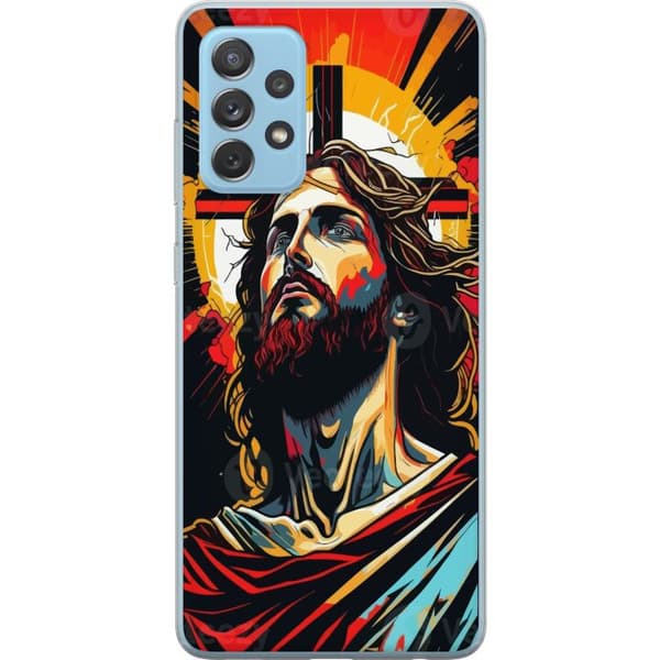 Samsung Galaxy A52 5G Gjennomsiktig deksel Jesus & Kort - religiøst motiv med dyp symbolikk