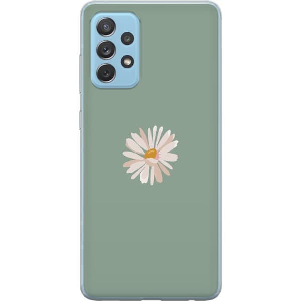 Samsung Galaxy A52 5G Gjennomsiktig deksel Grønn Minimalblomst - stilren blomst på grønn bakgrunn