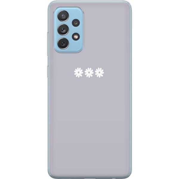 Samsung Galaxy A52 5G Gjennomsiktig deksel Lilla Blomminimalisme - stilig blomstermotiv på lilla bakgrunn