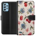 Miniatyrbillede 1 af 3: Samsung Galaxy A52 5G Tegnebogsetui Bær & Blomster - mønster med blå blomster og skovbær