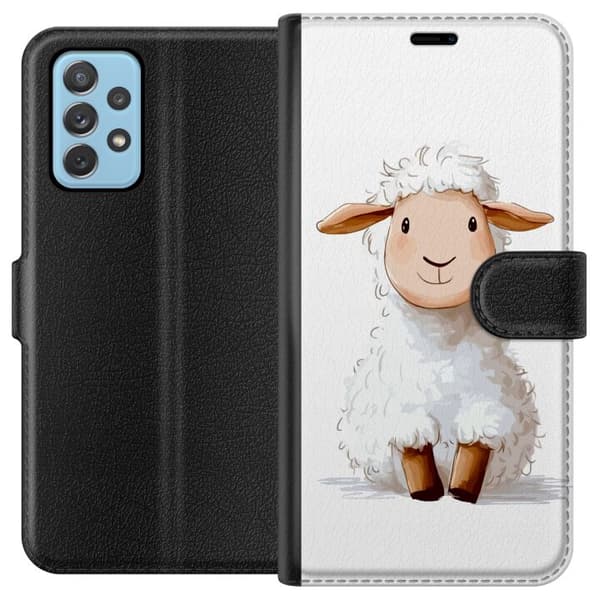 Samsung Galaxy A52 5G Lommeboketui  Søtt Lam - tegneseriestil for barn og babyprodukter