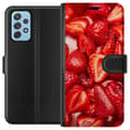 Miniatyrbilde 1 av 3: Samsung Galaxy A52 5G Lommeboketui Jordbærmønster - søtt motiv med sommerfølelse