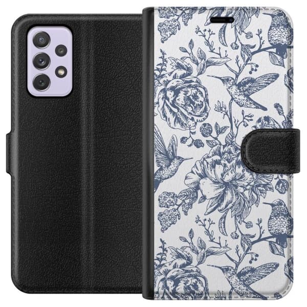 Samsung Galaxy A52s 5G Lompakkokotelo Kukat & Linnut - Romanttinen Vintage-tyylinen Kuviointi