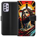 Pikkukuva 1 / 3: Samsung Galaxy A52s 5G Lompakkokotelo Jeesus ja Kortti - uskonnollinen motiivi syvällä symboliikalla