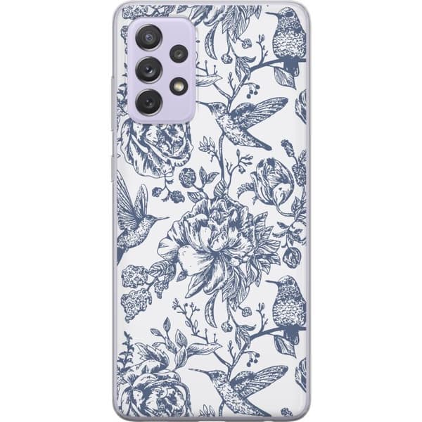 Samsung Galaxy A52s 5G Genomskinligt Skal Blomster & Fåglar – romantiskt mönster i vintage-stil