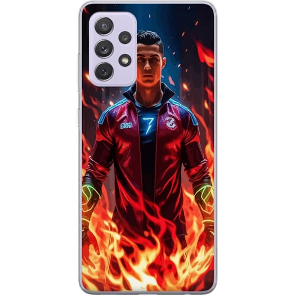 Samsung Galaxy A52s 5G Gennemsigtig cover Ronaldo Inferno - fodboldhelt i flammer