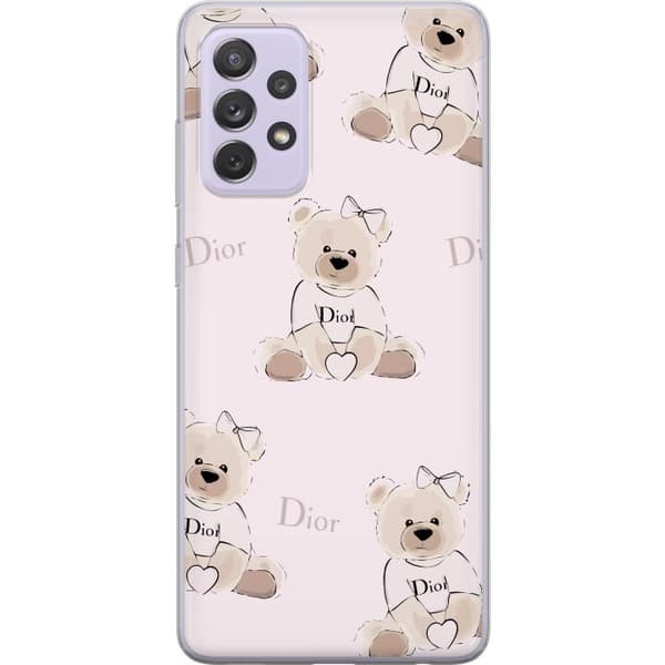 Samsung Galaxy A52s 5G Genomskinligt Skal Teddy Dior Vibes – lyxig nalle i fashionstil