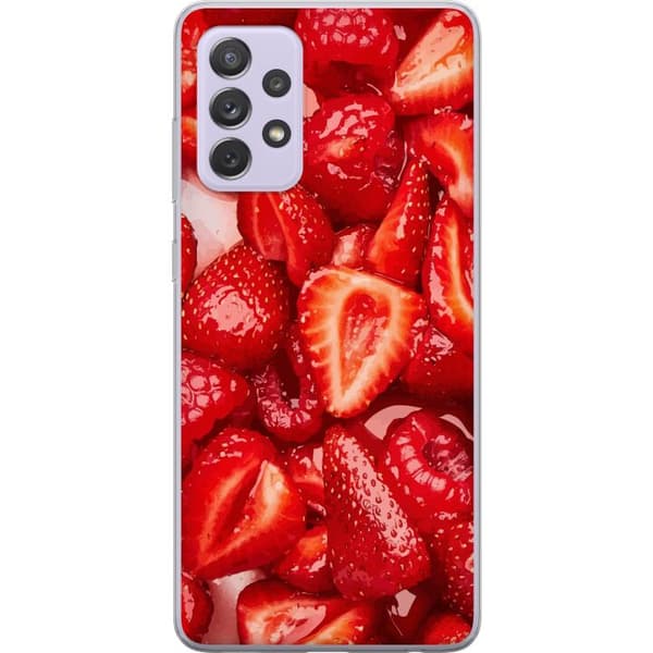 Samsung Galaxy A52s 5G Gennemsigtig cover Jordbærmønster - sødt motiv med sommerstemning