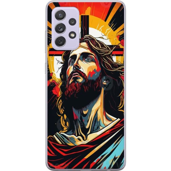 Samsung Galaxy A52s 5G Gennemsigtig cover Jesus & Kort - religiøst motiv med dyb symbolik
