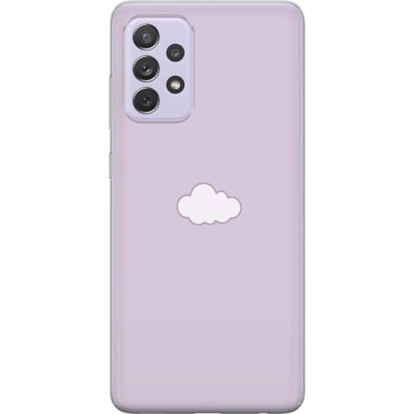 Samsung Galaxy A52s 5G Genomskinligt Skal Lila Moln – minimalistiskt moln på lila bakgrund
