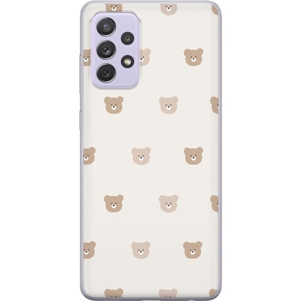 Samsung Galaxy A52s 5G Gennemsigtig cover Teddybaggrund - søde teddybjørne mod en blød baggrund