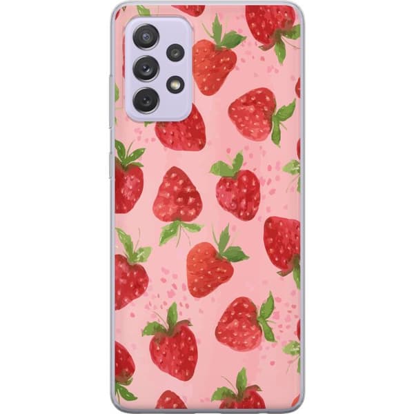 Samsung Galaxy A52s 5G Gennemsigtig cover Jordbærdrømme - Retro-stil jordbærmønster