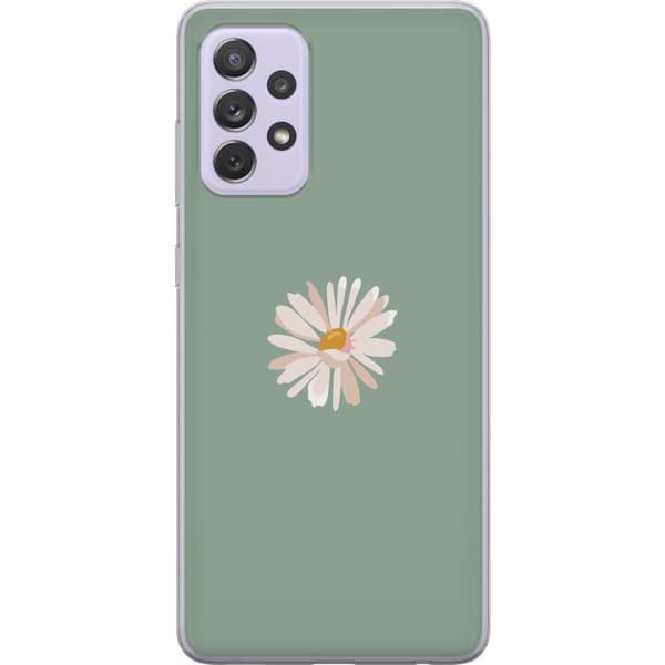 Samsung Galaxy A52s 5G Läpinäkyvä kuori Vihreä Minimalikukka - tyylikäs kukka vihreällä taustalla