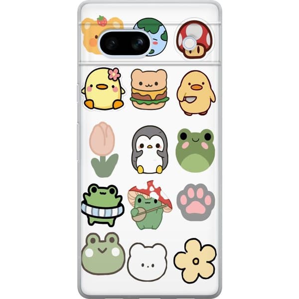 Google Pixel 7a Genomskinligt Skal Kawaii Friends – söta figurer i japansk stil
