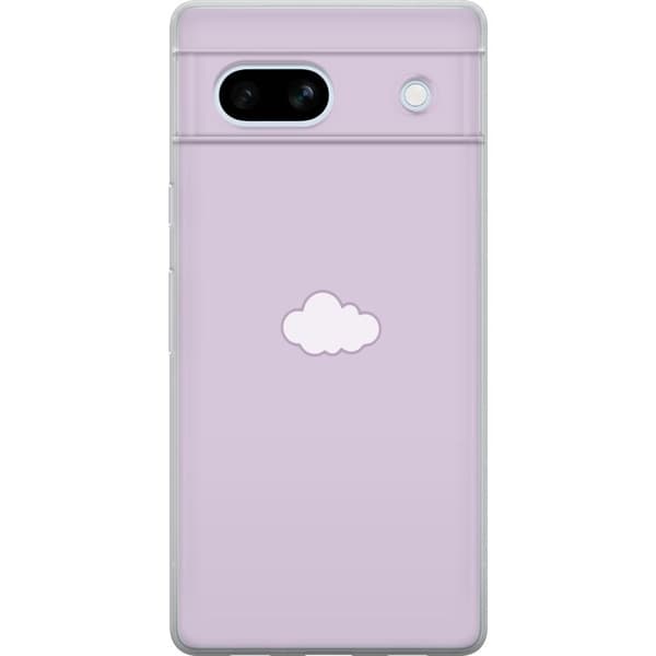 Google Pixel 7a Genomskinligt Skal Lila Moln – minimalistiskt moln på lila bakgrund