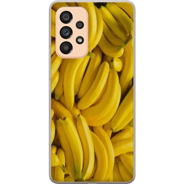 Samsung Galaxy A53 5G Genomskinligt Skal Banana Pattern – lekfullt mönster med gula bananer