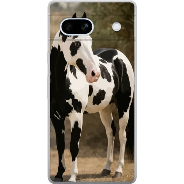 Google Pixel 7a Genomskinligt Skal Vacker Häst – elegant illustration av hästmotiv