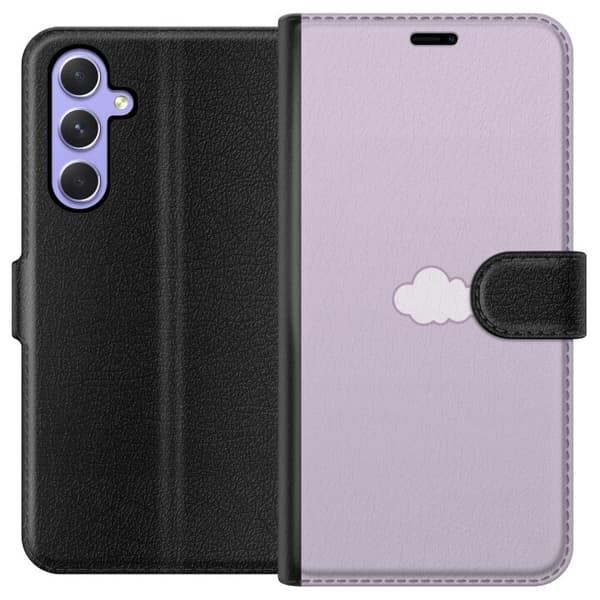 Samsung Galaxy A54 Tegnebogsetui Lilla Sky - minimalistisk sky på lilla baggrund
