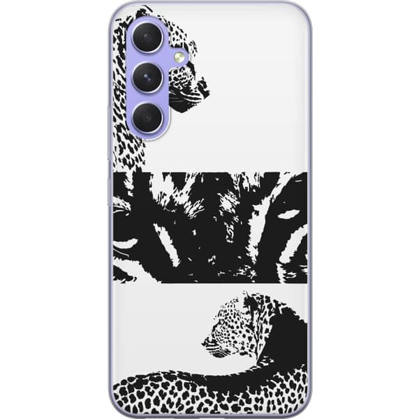 Samsung Galaxy A54 Gjennomsiktig deksel Leopard Faces